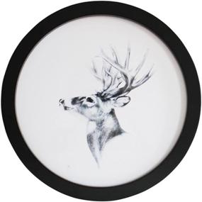 img 4 attached to Stunning Levoberg Round Wooden Picture Frame for Chic Home Décor – Black, 10 inch