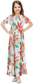 img 4 attached to Floral Print Maxi Dress for Girls - Comfy & Stylish with Pockets