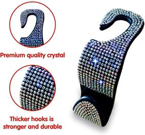 img 2 attached to LivTee Colorful Crystal Bling Rhinestone Car Back Seat Headrest Hooks - 4 Pack