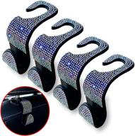 livtee colorful crystal bling rhinestone car back seat headrest hooks - 4 pack logo