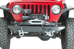 img 3 attached to 🚙 Fishbone Offroad Jeep TJ Winch Plate: Durable Steel for 97-06 Wrangler TJ | Black Textured Powdercoat | Piranha Series FB21052