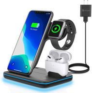 ✨ 15w быстрая беспроводная зарядка для apple iphone, watch, airpods - 3-в-1 беспроводная зарядная станция для iwatch 6/se/5/4/3/2/1, airpods 3/2/1, iphone 11 series/xs max/xr/xs/x/8/8 plus. логотип