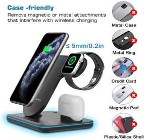 img 1 attached to ✨ 15W Быстрая беспроводная зарядка для Apple iPhone, Watch, Airpods - 3-в-1 беспроводная зарядная станция для iWatch 6/SE/5/4/3/2/1, AirPods 3/2/1, iPhone 11 Series/XS MAX/XR/XS/X/8/8 Plus.