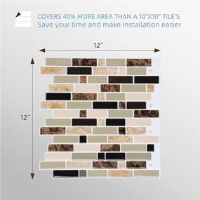 img 1 attached to 🏡 COLOMARB 10-Sheet Peel and Stick Tile Backsplash, 12"x12" Premium Kitchen Backsplash Tile, Peel and Stick, Marble Design, Brown Yellow Black