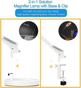 img 3 attached to Versatile Magnifying Glass with Light: 2-in-1 Lamp with Clamp & Base, 3 Color Modes, 10 Stepless Dimmer - Ideal for Home Office, Repair, Craftsmanship, Workbench, and Hobbies