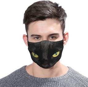 img 2 attached to 🐱 ainidamiss Black Cat Dust Washable Reusable Filter & Mouth-Warm Windproof Dust Cotton Face Mask for Adults