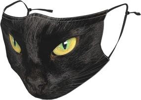 img 3 attached to 🐱 ainidamiss Black Cat Dust Washable Reusable Filter & Mouth-Warm Windproof Dust Cotton Face Mask for Adults