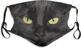 img 4 attached to 🐱 ainidamiss Black Cat Dust Washable Reusable Filter & Mouth-Warm Windproof Dust Cotton Face Mask for Adults