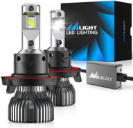 💡 high-performance nilight h13/9008 led headlight bulbs: 70w 14000lm hi/lo beam 6500k cool white ip67 logo