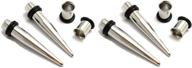 2 pairs 1g 7mm and 9mm steel ear stretching kit tapers & tunnels: expand your ear piercings with ease! logo