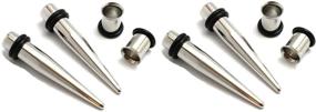 img 1 attached to 2 Pairs 1g 7mm and 9mm Steel Ear Stretching Kit Tapers & Tunnels: Expand Your Ear Piercings with Ease!