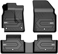 🚗 custom fit tpe all-weather floor mats for chevrolet equinox 2018-2021 - full set car liners (1st and 2nd row) - black logo