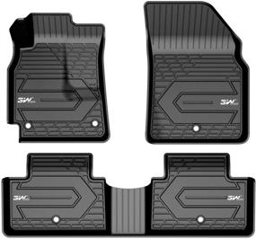 img 4 attached to 🚗 Custom Fit TPE All-Weather Floor Mats for Chevrolet Equinox 2018-2021 - Full Set Car Liners (1st and 2nd Row) - Black