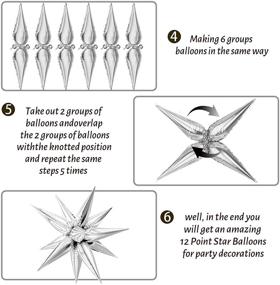 img 1 attached to 🎈 Moukiween 50 Pcs Silver Starburst Cone Mylar Balloons - 12 Point Star Balloons | Ideal for Party Supplies, Christmas, Birthday, Wedding, Baby Shower & Photo Booth