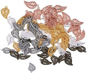 img 3 attached to Yiotfandoll 75PCS Antique Hollow Filigree Leaf Charms Tree Leaves Alloy Pendants Beads Charms: Exquisite DIY Jewelry Findings