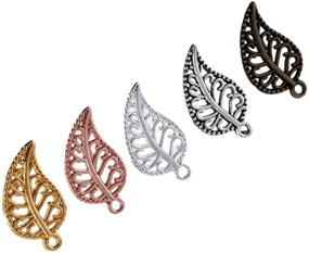 img 1 attached to Yiotfandoll 75PCS Antique Hollow Filigree Leaf Charms Tree Leaves Alloy Pendants Beads Charms: Exquisite DIY Jewelry Findings