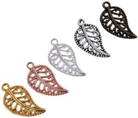 img 2 attached to Yiotfandoll 75PCS Antique Hollow Filigree Leaf Charms Tree Leaves Alloy Pendants Beads Charms: Exquisite DIY Jewelry Findings