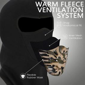 img 1 attached to ❄️ Windproof Balaclava Ski Mask for Men &amp; Women - Full Face Fleece Snow Gear for Cold Weather Running, Skiing, and Snowboarding