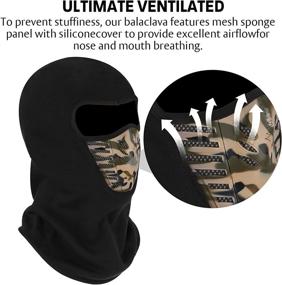 img 3 attached to ❄️ Windproof Balaclava Ski Mask for Men &amp; Women - Full Face Fleece Snow Gear for Cold Weather Running, Skiing, and Snowboarding