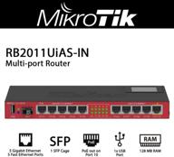 🔌 mikrotik rb2011uias-in routerboard with 1 sfp port and 10 ethernet ports+ logo