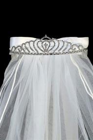 img 2 attached to 👑 Sparkling Rhinestone Crown: Elegant Girls' Accessories for First Communion Veils