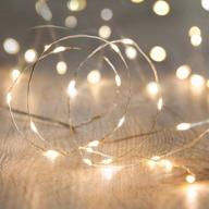 waterproof led fairy string lights: 10ft/30 leds, battery operated – ideal for indoor outdoor decoration, weddings, and holidays логотип