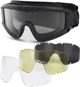 img 4 attached to 👓 Freshday Tactical Safety Goggles: Versatile Anti-Fog Military Eyewear with Interchangeable Lenses for Outdoor Activities