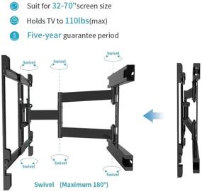 img 2 attached to 📺 Everstone Heavy Duty TV Wall Mount: Full Motion Tilt Swivel Bracket for 32-70 Inch Screens (16" Articulating Arm)