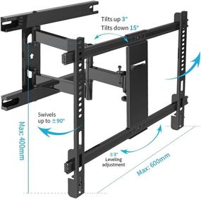 img 1 attached to 📺 Everstone Heavy Duty TV Wall Mount: Full Motion Tilt Swivel Bracket for 32-70 Inch Screens (16" Articulating Arm)