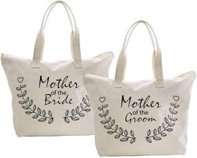 img 2 attached to 👜 ElegantPark Bride Tote Bag for Wedding Bridal Shower Gifts Bachelorette Present: Stylish and Spacious Canvas Cotton Zip Bag