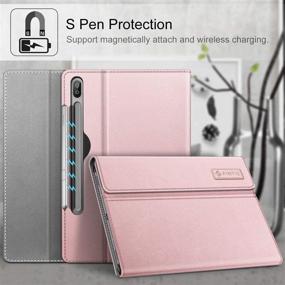 img 2 attached to 📱 Fintie Case for Samsung Galaxy Tab S6 10.5" 2019: S Pen Wireless Charging, Rose Gold Portfolio Cover with Pocket - Buy Now!