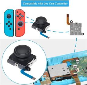img 3 attached to 🎮 Enhance Your Gaming Experience with Joycon Joystick Replacement 6 Pack: Analog Thumb Stick for Switch Joy-Con Controller & Switch Lite, Featuring Lock Buckles, Grips & Screws