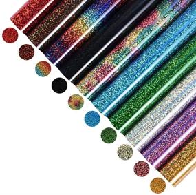 img 3 attached to 🌈 Holographic Heat Transfer Vinyl Bundle – 10-Pack of 8" x 12" HTV Vinyl for T-Shirts, Bags, and Fabrics DIY