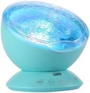 🌊 ocean wave projector night light with remote control - tomnew mermaid decor, 7 color ceiling mood lamp with built-in speaker music player, perfect for baby adults bedroom living room (blue) логотип