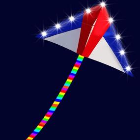 img 3 attached to HENGDA KITE for Kids and Adults - Delta Luminous Kite with 10 Meters Long Rainbow Tails - Ideal for Outdoor Games and Activities - Single Line Kite with Flying Tools