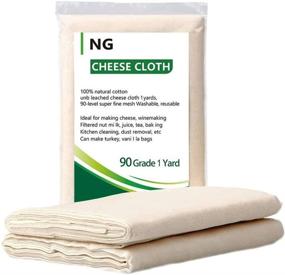 img 4 attached to 🧀 NUOBUNG - Grade 90 Cheesecloth, 100% Unbleached Cotton Fine Cheese Cloth, Food Gauze Muslin for Cooking, Cheese Making, Cheese Bag, Straining Cloth (9 sq ft/Grade 90-1 yard)