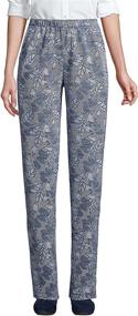 img 4 attached to Lands' End Women's High Rise Elastic Waist Pull On Sport Knit Pants