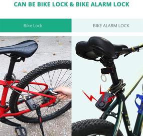 img 3 attached to 🔒 Wsdcam Bike Lock Alarm with Remote - Universal Security Alarm Lock System - Anti-Theft Vibration Alarm - Bicycle Motorcycle Door Gate Lock - 110dB - 31.49 inch Cable Length - IP55 Waterproof Alarm Cable Lock