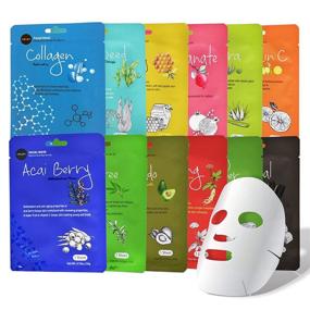 img 4 attached to 🌸 Celavi Collagen Facial Face Mask - 12-Sheets for Classic Korean Skincare