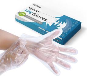 img 4 attached to 🧤 AZchose Heavy-Duty Latex-Free Disposable Gloves for Kitchen and Cleaning - Clear, Powder-Free