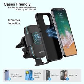 img 1 attached to 🚗 WVMILFE 15W Fast Wireless Car Charger - Auto-Clamping Phone Mount Charger for iPhone 12/11 Pro Max, Samsung Galaxy LG Qi Series - Windshield Dash Air Vent Holder【Leather】