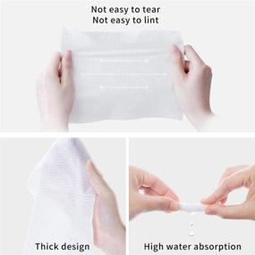 img 1 attached to Extra Thick 100% Cotton Dry Wipe Tissues (2 PACK-160 Count) - Lint-Free & Ideal for Sensitive Skin