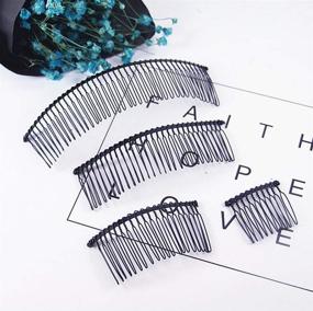 img 2 attached to 💇 10 PCS Black Wire Hair Clip Combs with 10 Teeth/4cm Length - Perfect for Bridal Wedding, Parties, and Veil Hairstyles - Bulk Pack for Women and Girls