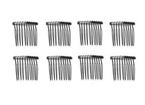 img 4 attached to 💇 10 PCS Black Wire Hair Clip Combs with 10 Teeth/4cm Length - Perfect for Bridal Wedding, Parties, and Veil Hairstyles - Bulk Pack for Women and Girls