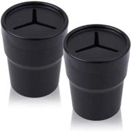 🚗 fiotok автомобильная корзина для мусора с крышкой - противотечение мини мусорное ведро для автомобилей, дома, офиса, кухни - 2 шт. (черный) логотип