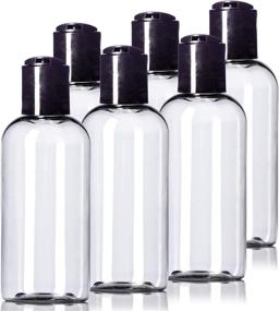 img 4 attached to 🔴 Multipurpose 4oz BPA-Free Clear Plastic Bottles (6 Pack) with Disc Caps - Squeeze Containers with Labels Included