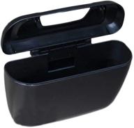 🚗 lioobo mini portable universal car trash can: reusable plastic trash storage container for vehicle - black logo
