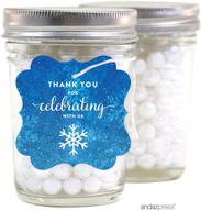 ❄️ andaz press fancy frame gift tags - frozen snowflake design, 24-pack - ideal for blue winter christmas gift ideas, party favors, and celebrations. thank you for celebrating with us! logo