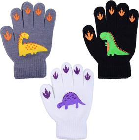 img 1 attached to Cooraby Pairs Gloves Winter Stretchy Boys' Accessories