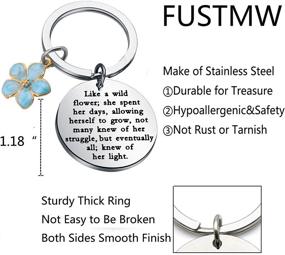 img 2 attached to 🌸 FUSTMW Wildflower Keychain: Inspirational Wildflower Jewelry, Perfect Gift for Nature Lovers